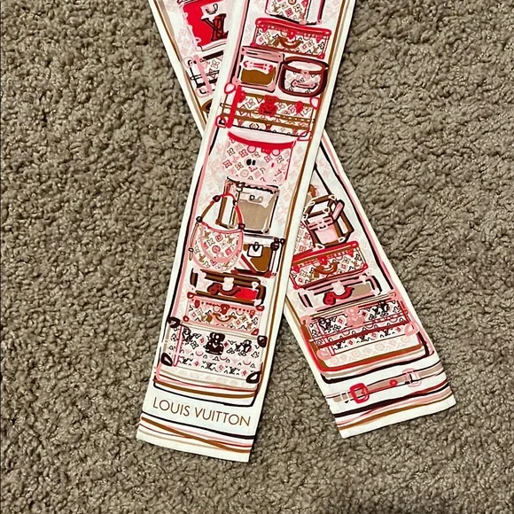 Louis Vuitton Multicolor Silk Scarf/Twilly cones w/ COA EUC - Picture 2 of 3